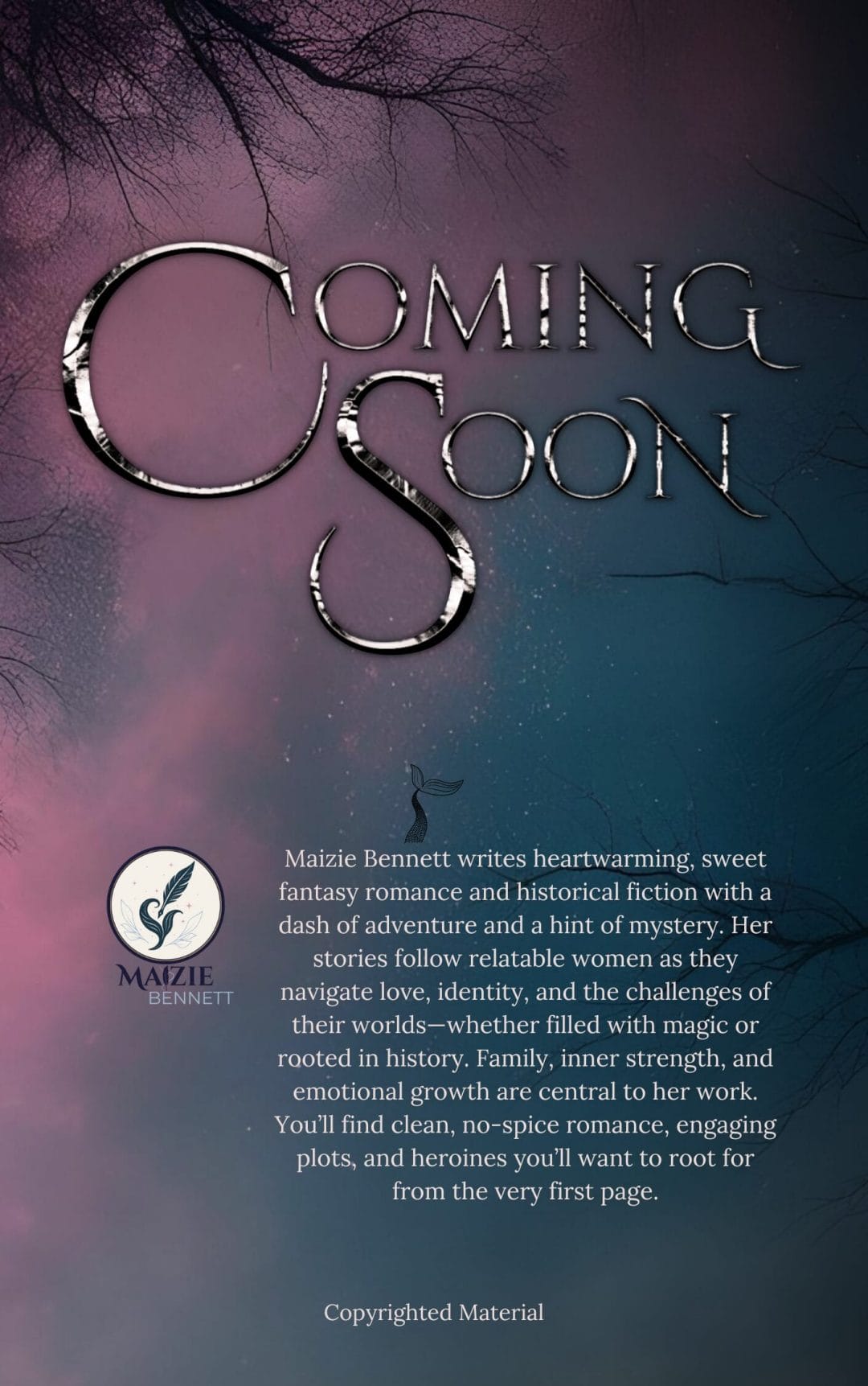 Coming soon back of the book for A Fringe of Shadows. Book Eight in the Sirens in the Shadows series. A romantasy or fantasy romance.