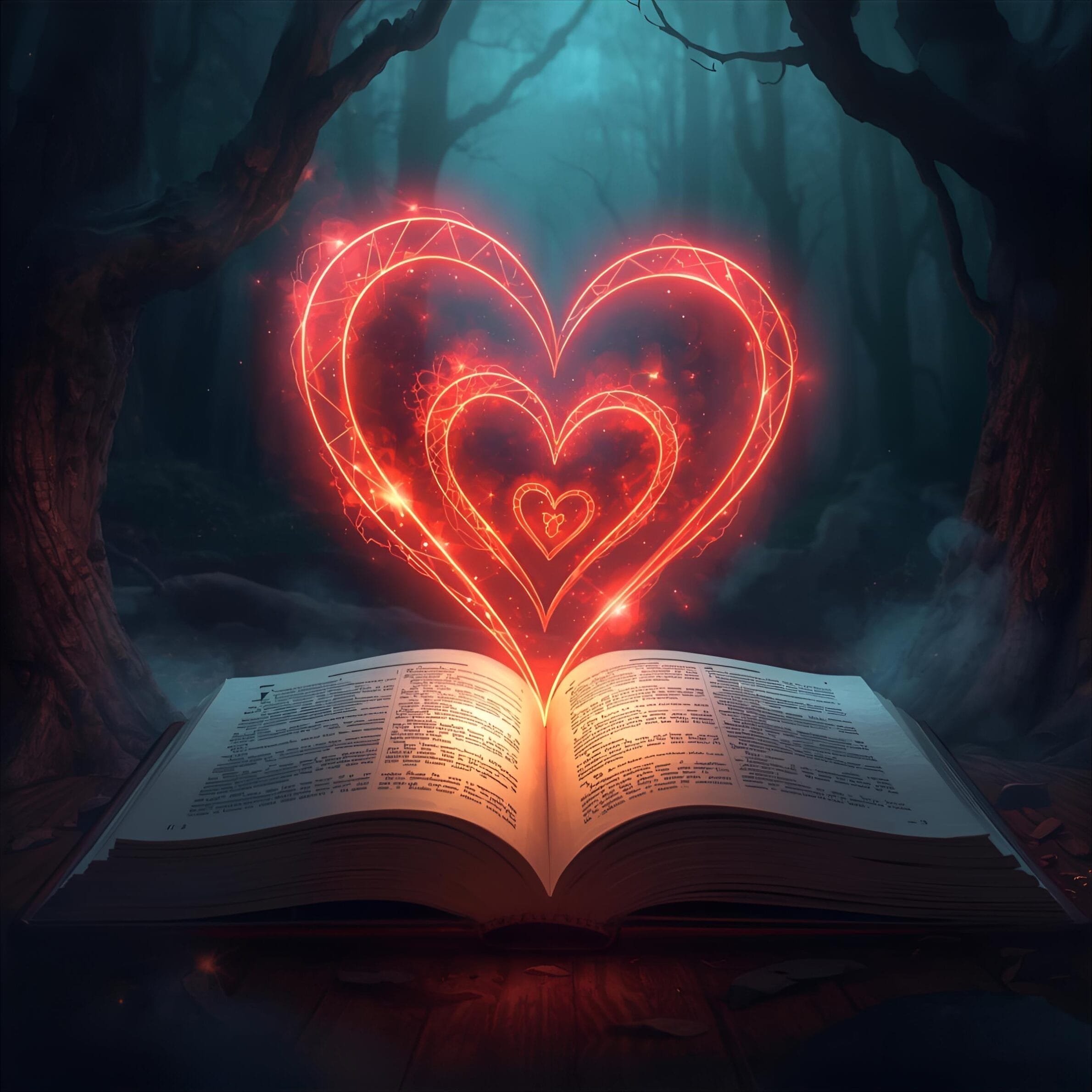 Mystical landscape, glowing forest, or fantasy castle Fantasy world-building for romance novels