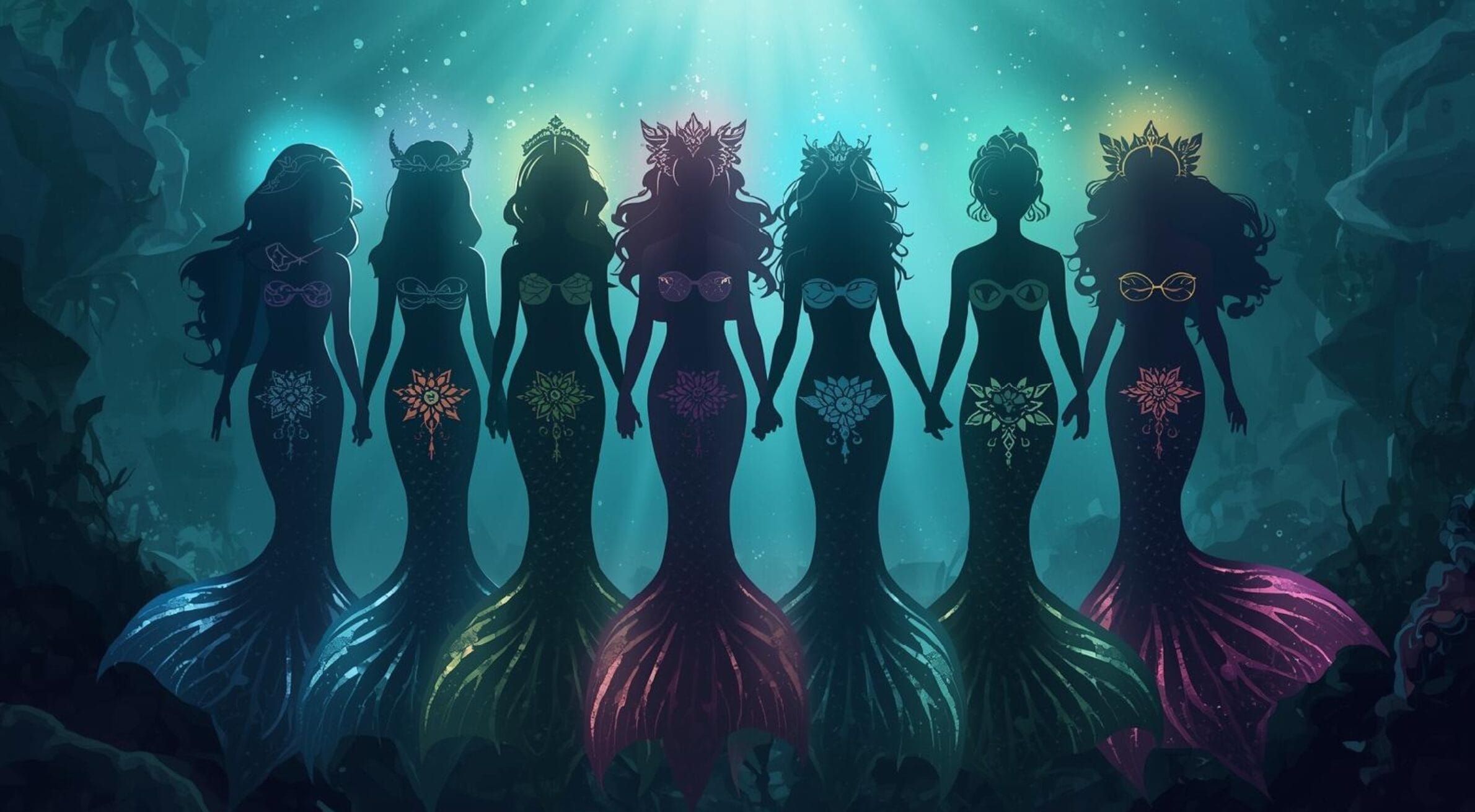 The six Siren sisters from Sirens in the Shadows fantasy romance series
