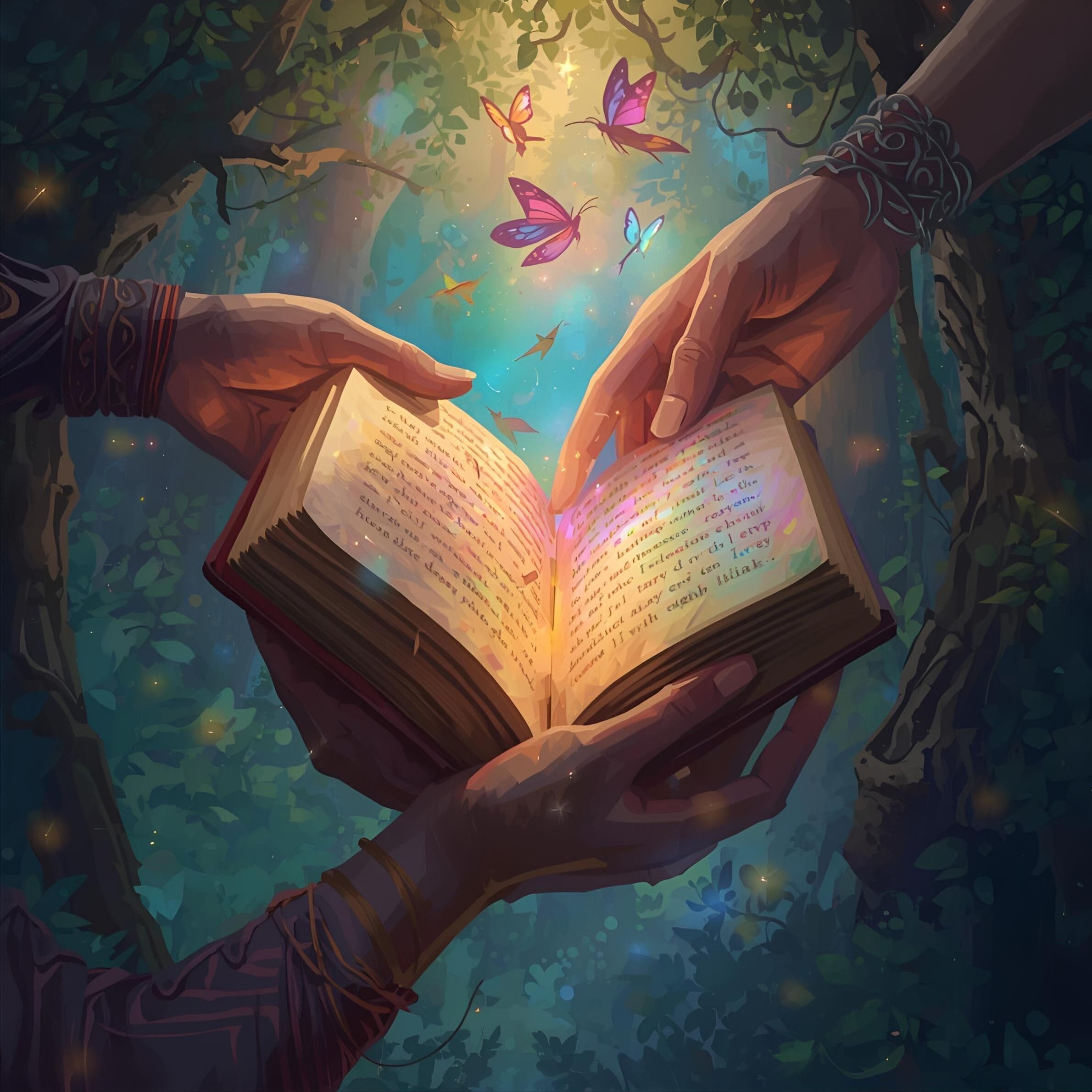 Mystical landscape, glowing forest, or fantasy castle Fantasy world-building for romance novels