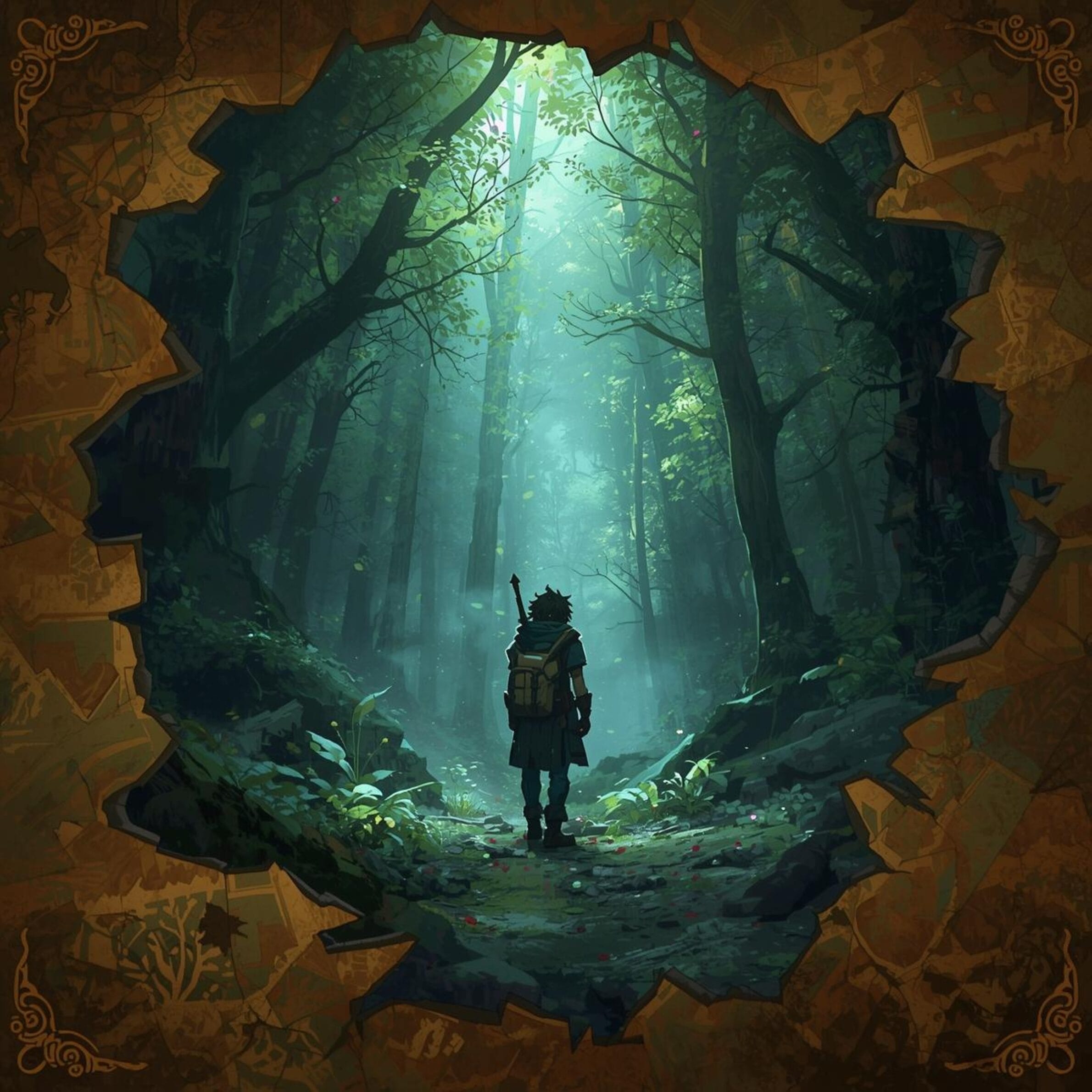 Mystical landscape, glowing forest, or fantasy castle Fantasy world-building for romance novels